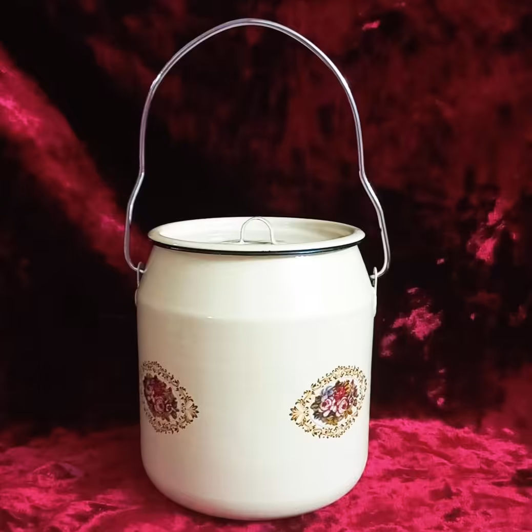 دبه روغن لعابی_3لیتری_ دسته دار_بدون سرب 4 گل