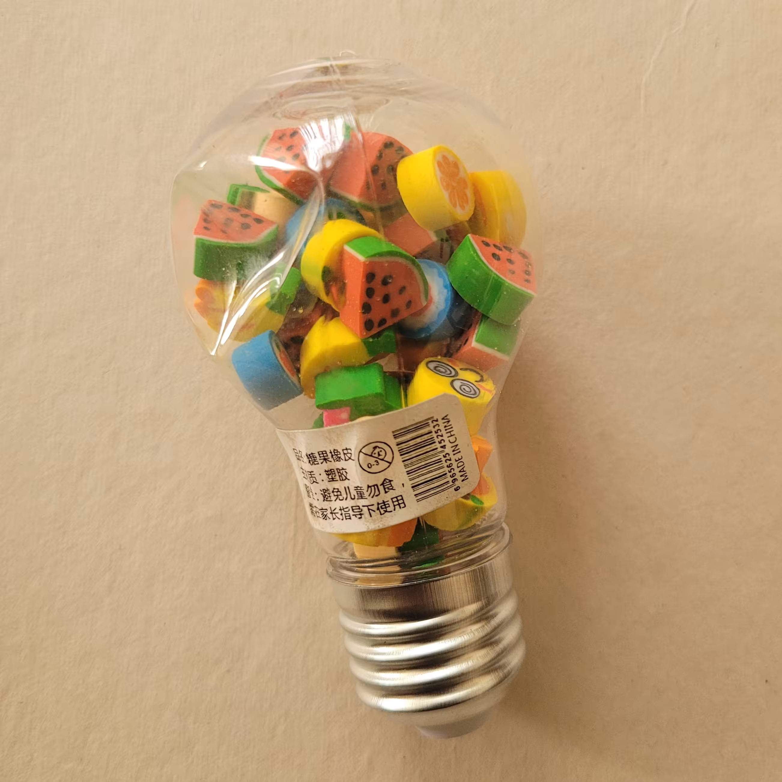 پاککن فانتزی طرح لامپ - پاک کن های کوچک داخل آن ساخت چین