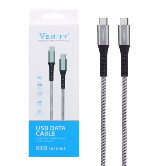 کابل تبدیل USB-C به USB-C وریتی مدل CB 3132 طول 1 متر