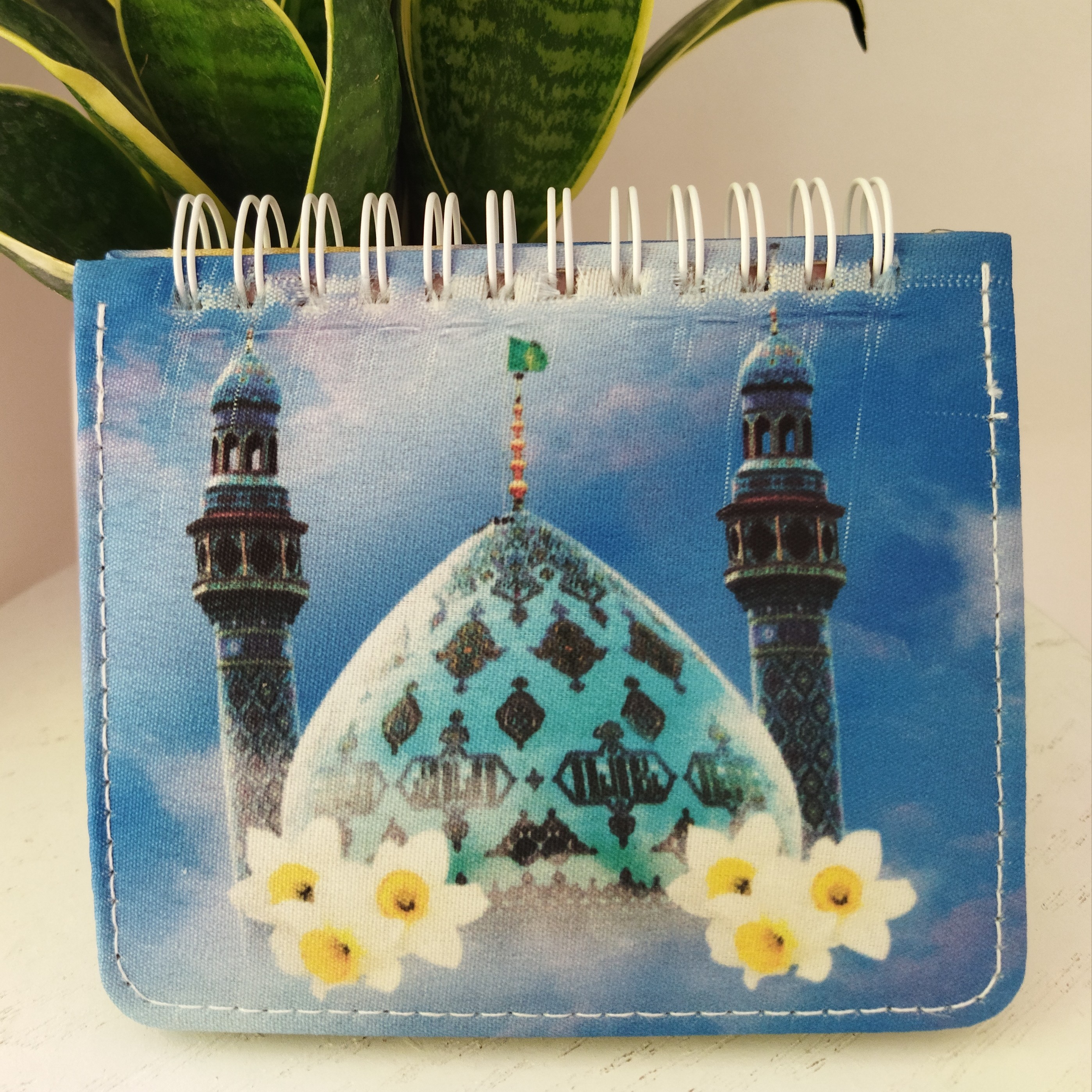 دفترچه  با جلد پارچه ای طرح  مسجد جمکران کد 013