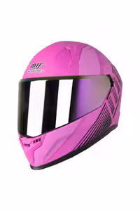 کلاه کاسکت موتورسیکلت صورتی M 910 FUCHSIA LADY SUN VIZOR ایمنی شیشه رنگین کمان MTS