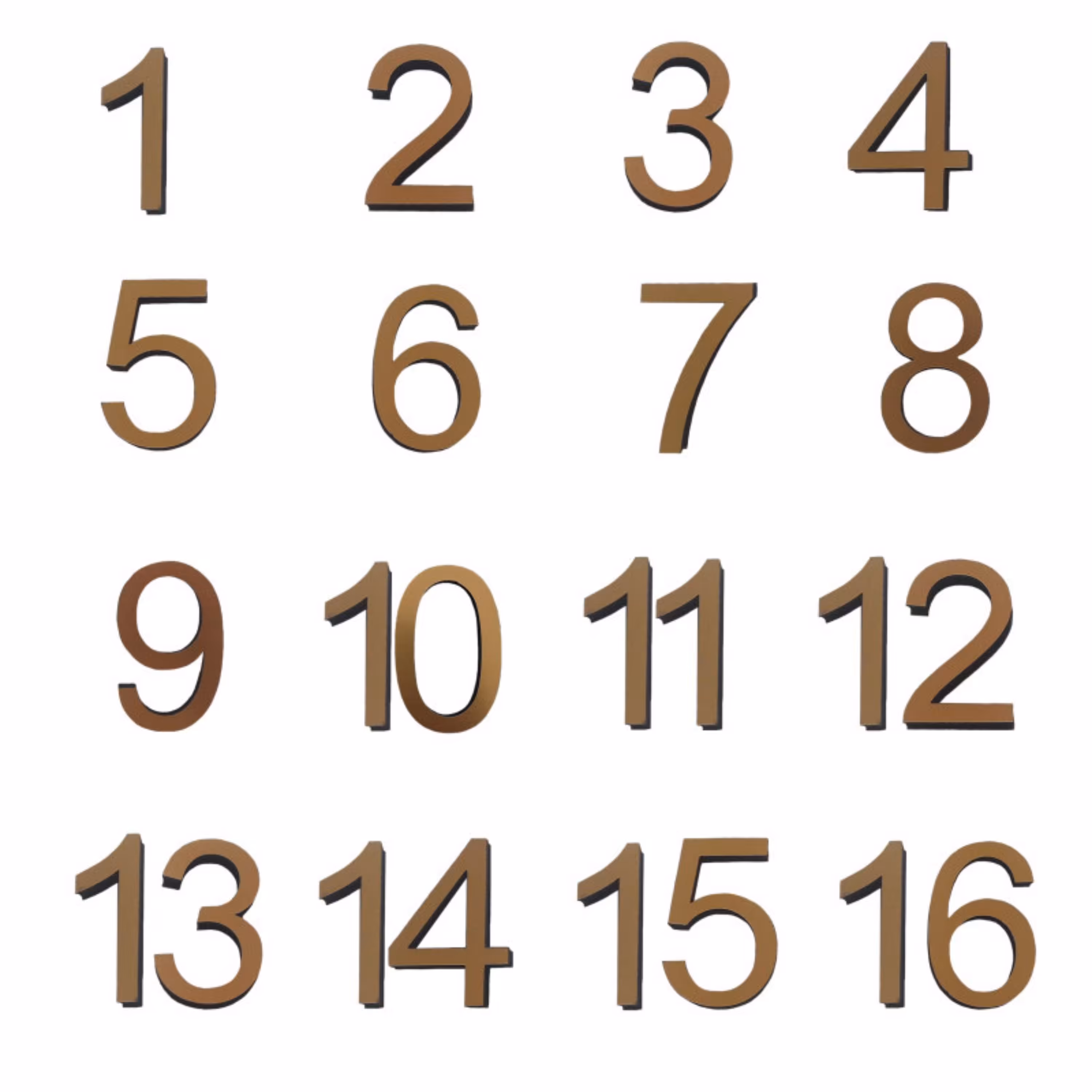 تابلو شماره واحد یک تا شانزده