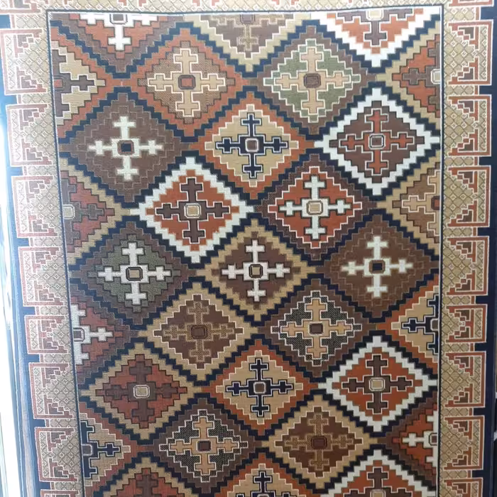 گلیم آشپزخانه و پاگرد یک و نیم در 2.25 متر مستطیلی رنگ سورمه ای باکیفیت بالا کد 300017 پس کرایه