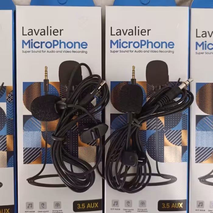 میکروفون یقه ای حرفه ای lavalier طول کابل 1.5 متر رنگ مشکی مطابق تصویر