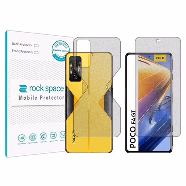 گلس صفحه نمایش و پشت گوشی شیائومی نسخه Poco F4 GT مدل نانو هیدروژل گیمینگ برند راک اسپیس کدSS