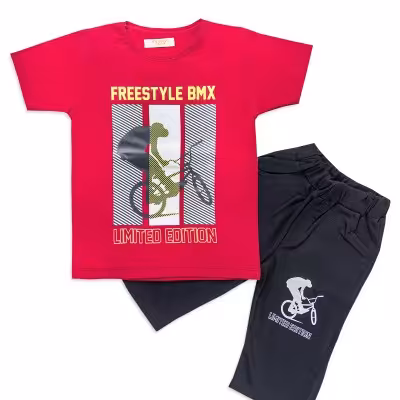 تیشرت و شلوارک پسرانه دوچرخه سواراه راه سایز50درpikmode