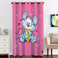پرده پنجره مخمل پانچ کودک سایز 138 در 290 مدل C3-65 شرکت رنس