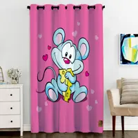 پرده پنجره مخمل پانچ کودک سایز 138 در 290 مدل C3-65 شرکت رنس