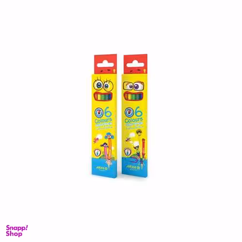 مداد رنگی 6 رنگ جعبه مقوایی آریا (Arya) کد 3011