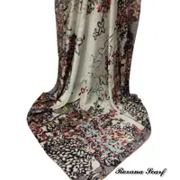 روسری کشمیری صدفی حاشیه طوسی