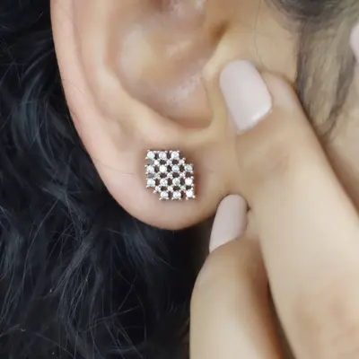 گوشواره میخی نقره کد 6207