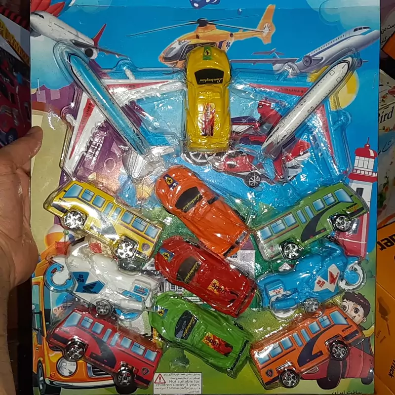 اسباب بازی ست ماشین و اتوبوس و هواپیما  موتور پلاستیکی