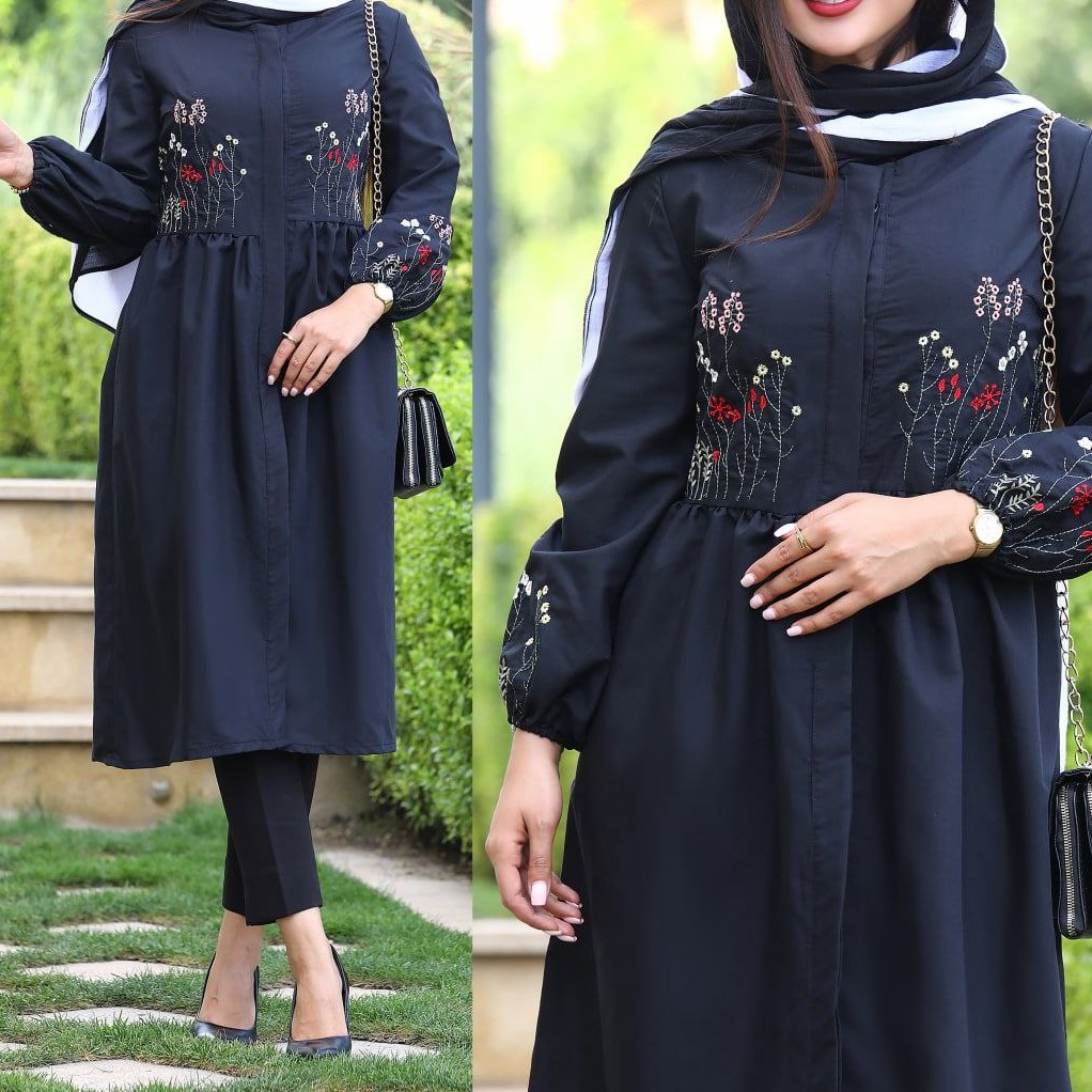 مانتو زنانه گلدوزی داکرون 36تا46