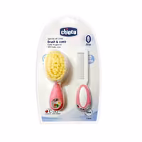 ست برس و شانه نوزاد چیوکو chioco رنگ صورتی