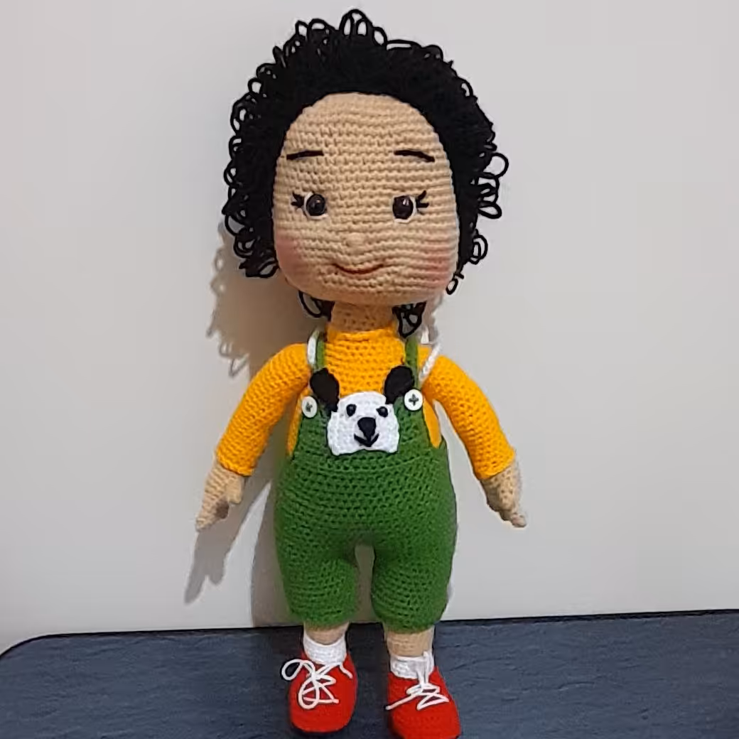 عروسک دستبافت لا کاموا داخل آن از الیاف پر شده قابل شستشو بدون حساسیت سبک وزیبا