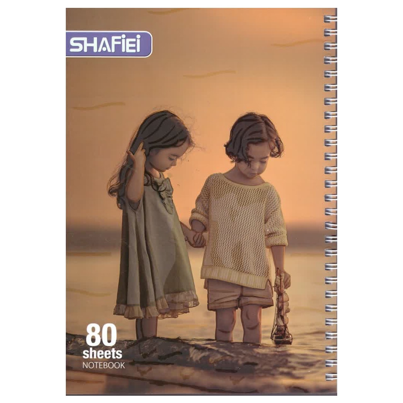 دفتر  مشق 80 برگ شفیعی طرح دختر وپسر بچه  کد 18