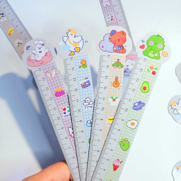 خط کش فانتزی دایناسور خرگوش خرس و اردک شابلون خط کش 15سانتی 