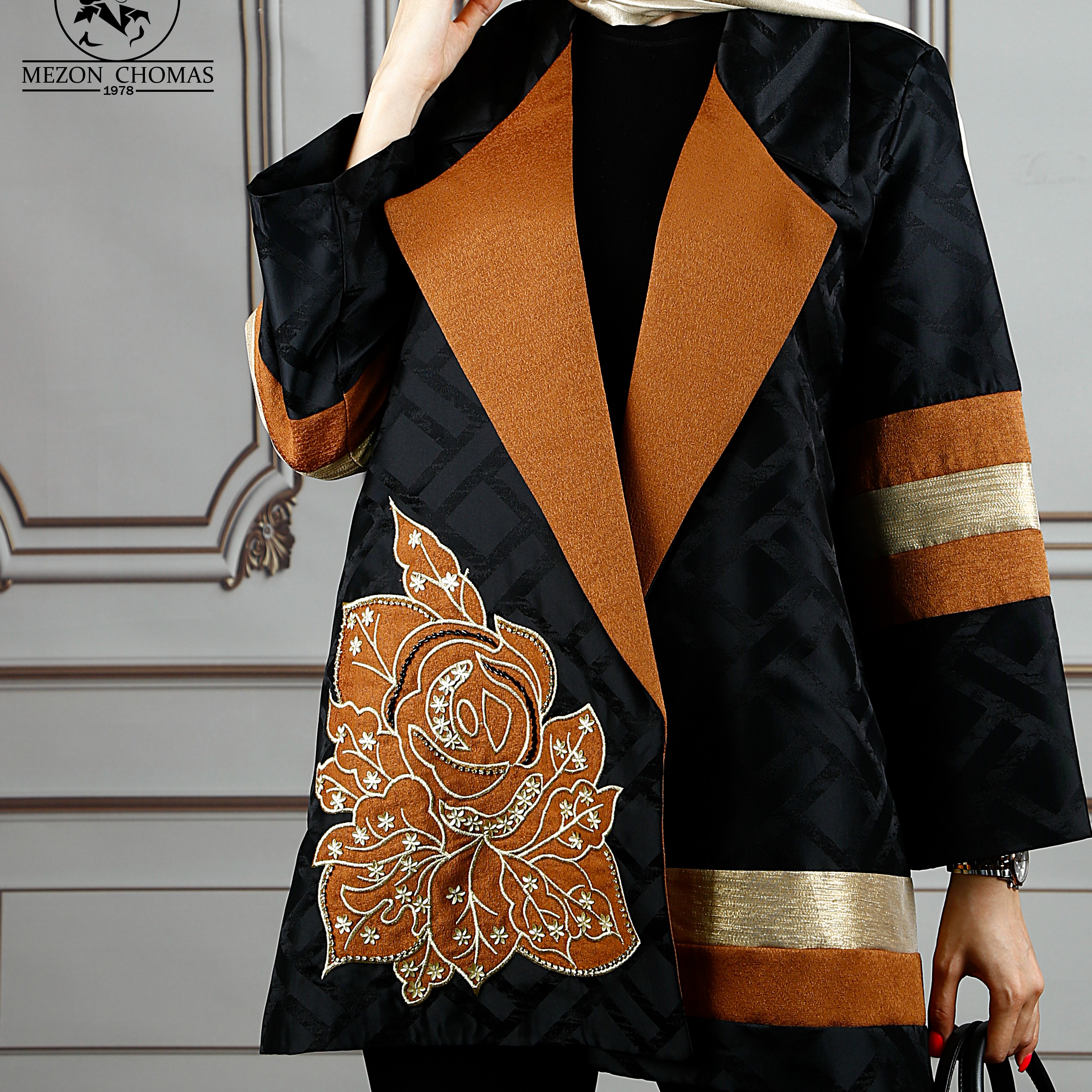 مانتو اسپرت مزونی طرح گل رز