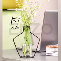 گلدان فلزی ،شیشه ای برند انزو