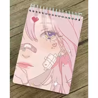 دفتر  با کاغذ کرافت طرح  دخترونه انیمه ای ملزومات بولت ژورنال و اسکریپ بوک