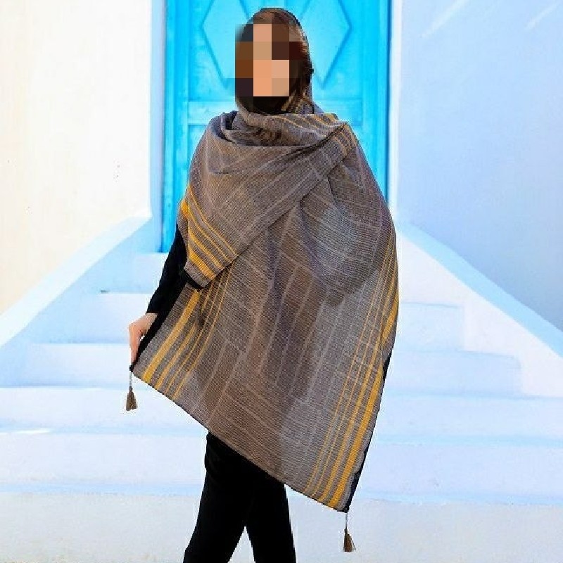 شال منگوله دار نخ ژاکارد کالکشن بهاره