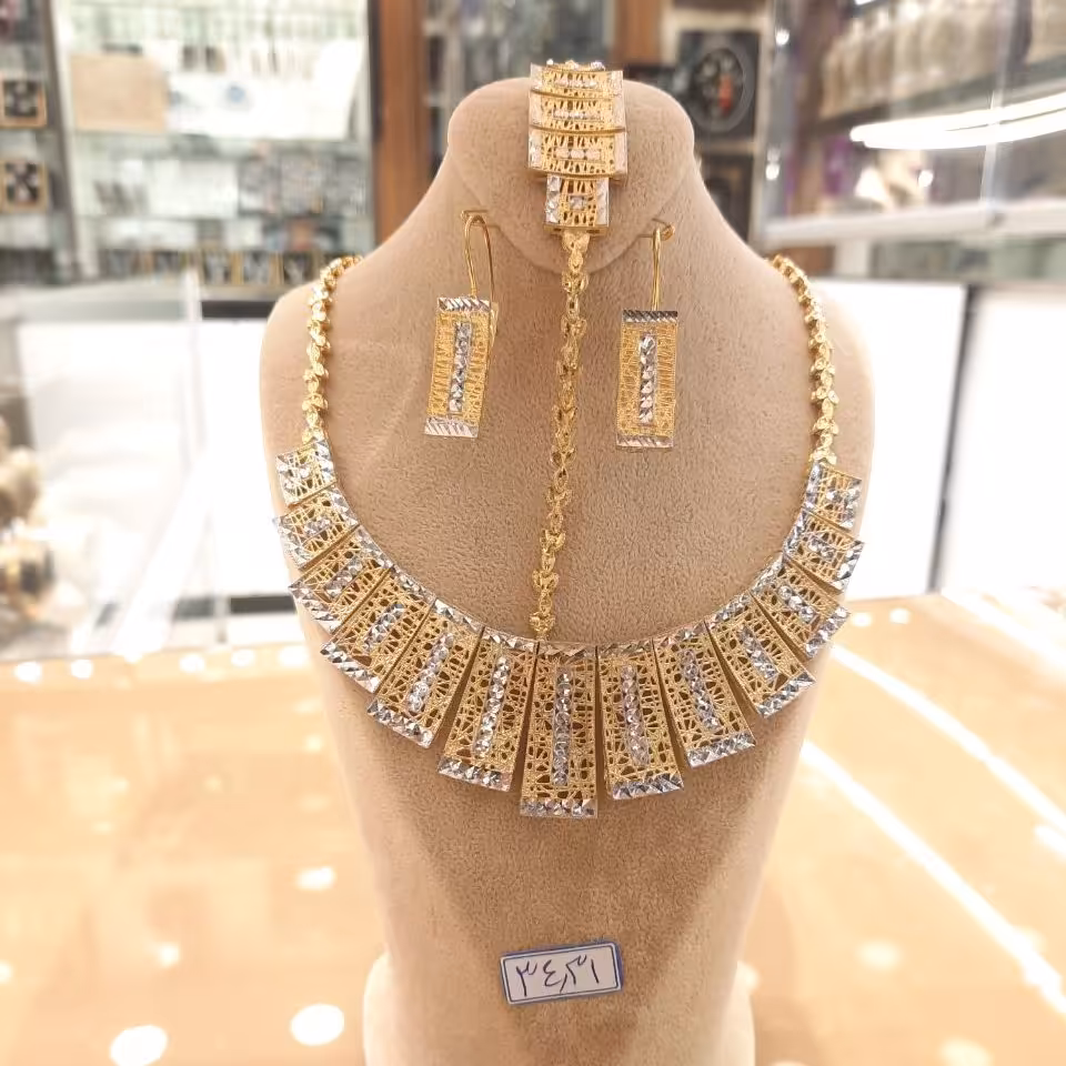 سرویس نقره آبکاری طلا دو رنگ