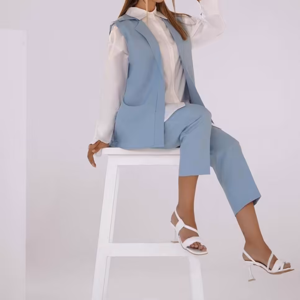 شومیز و شلوار و وست زنانه سه تیکه 