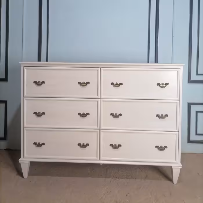 دراور لباس 6 کشو جادار سفیدصدفی ابعاد 140/50/90 (پس کرایه)