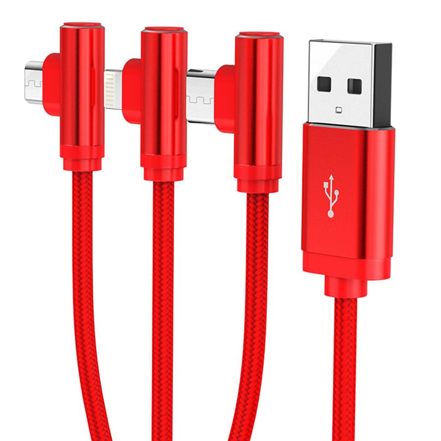 کابل تبدیل USB به لایتنینگ/microUSB/USB-C اوریکو مدل H3S-12 طول 1.2 متر