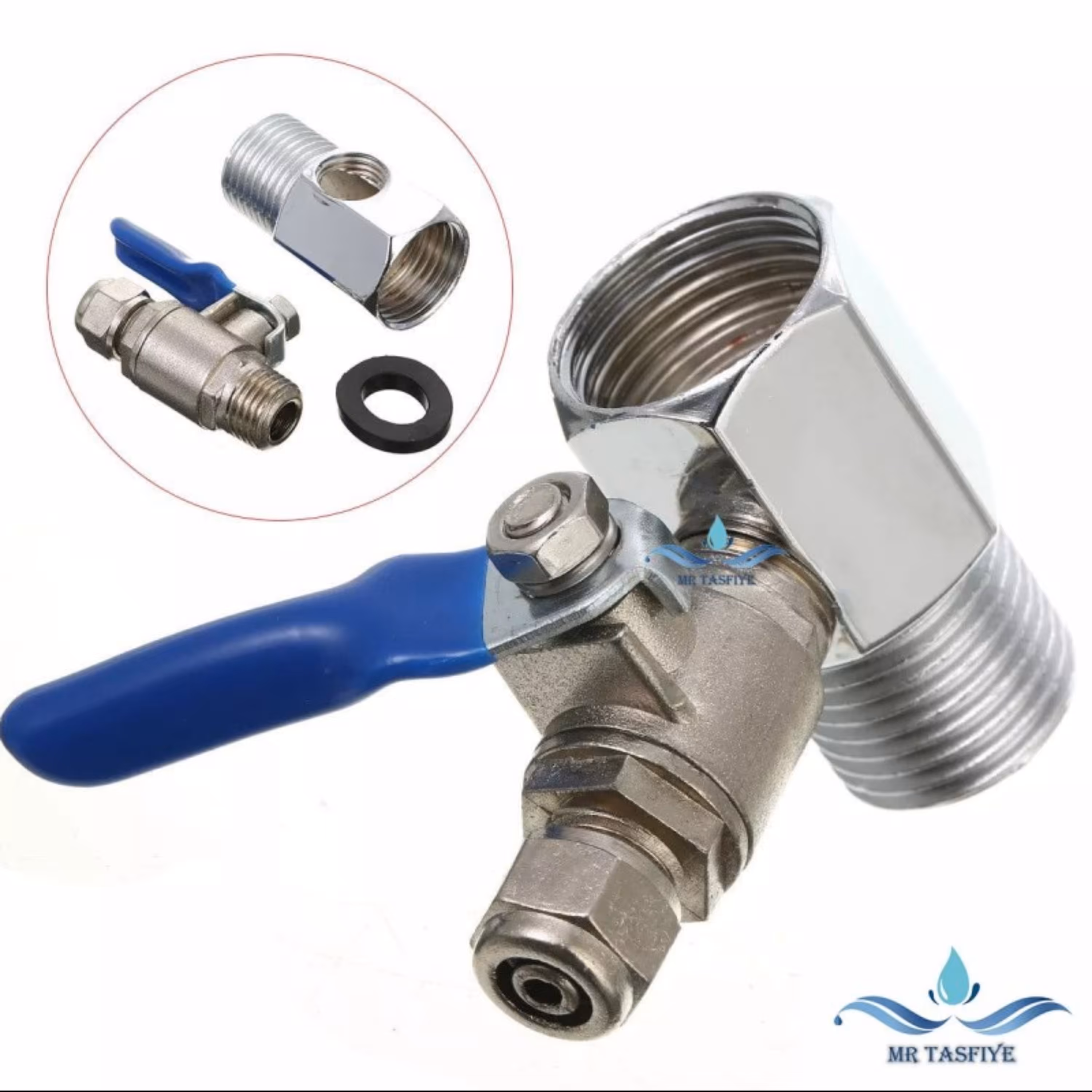 شیر ورودی و سه راهی استیل تصفیه آب خانگی