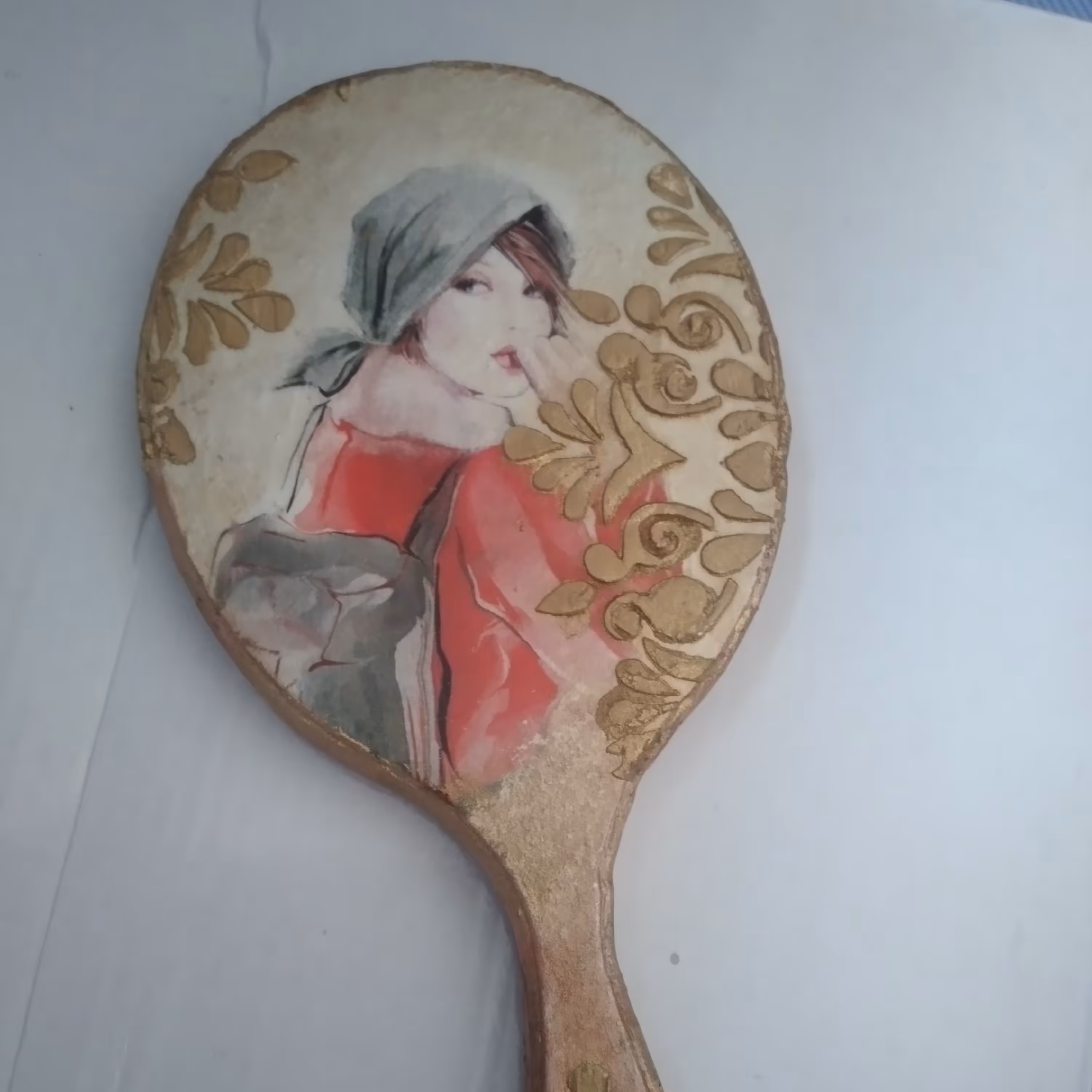 آینه دستی چوبی