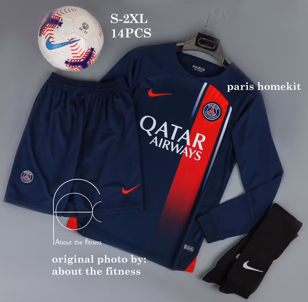 کیت اول پاریسن ژرمنPSGفصل 2024-2023 آستین بلند(پیراهن شورت)ورژن هواداری