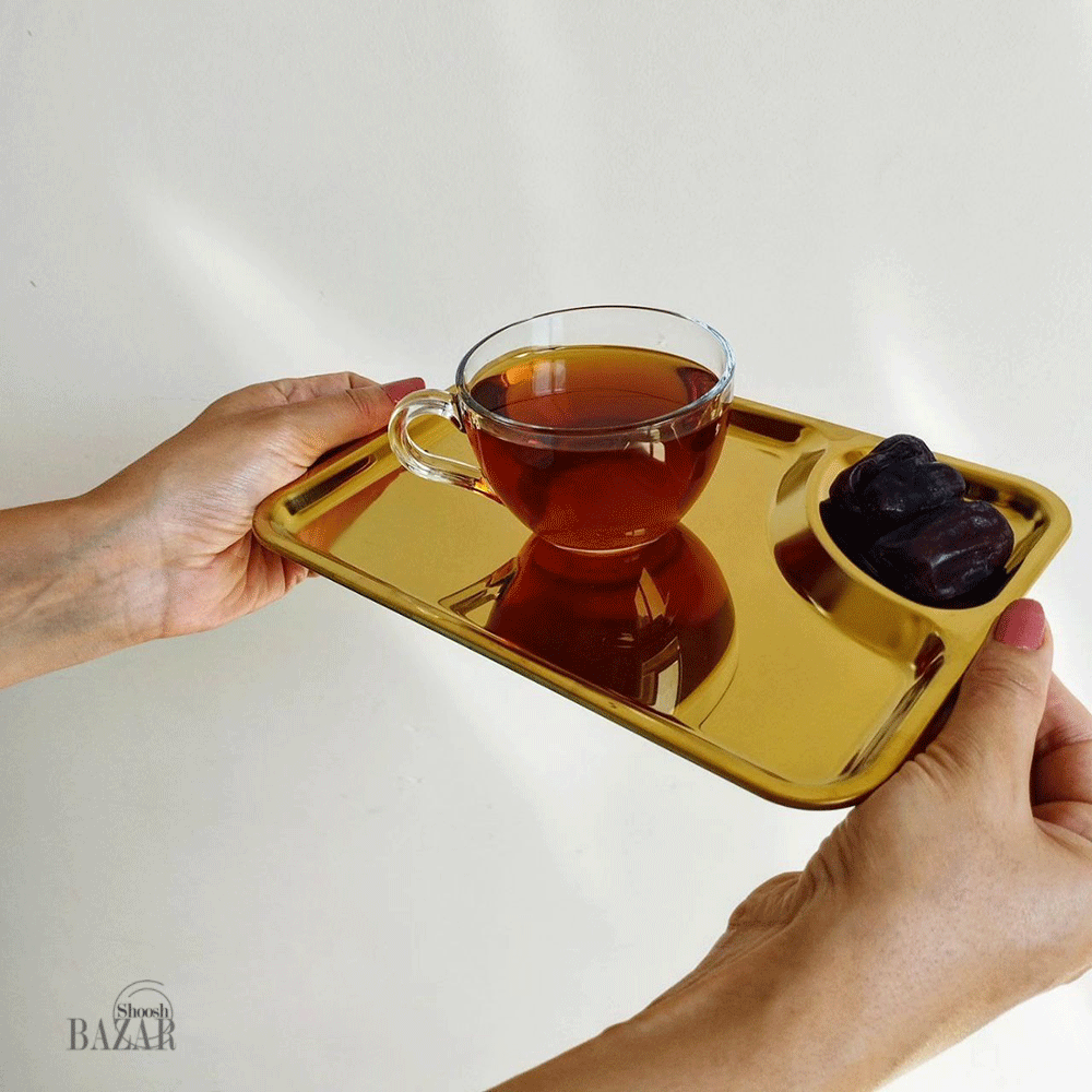 سینی سرو طلایی 1 نفره وارداتی