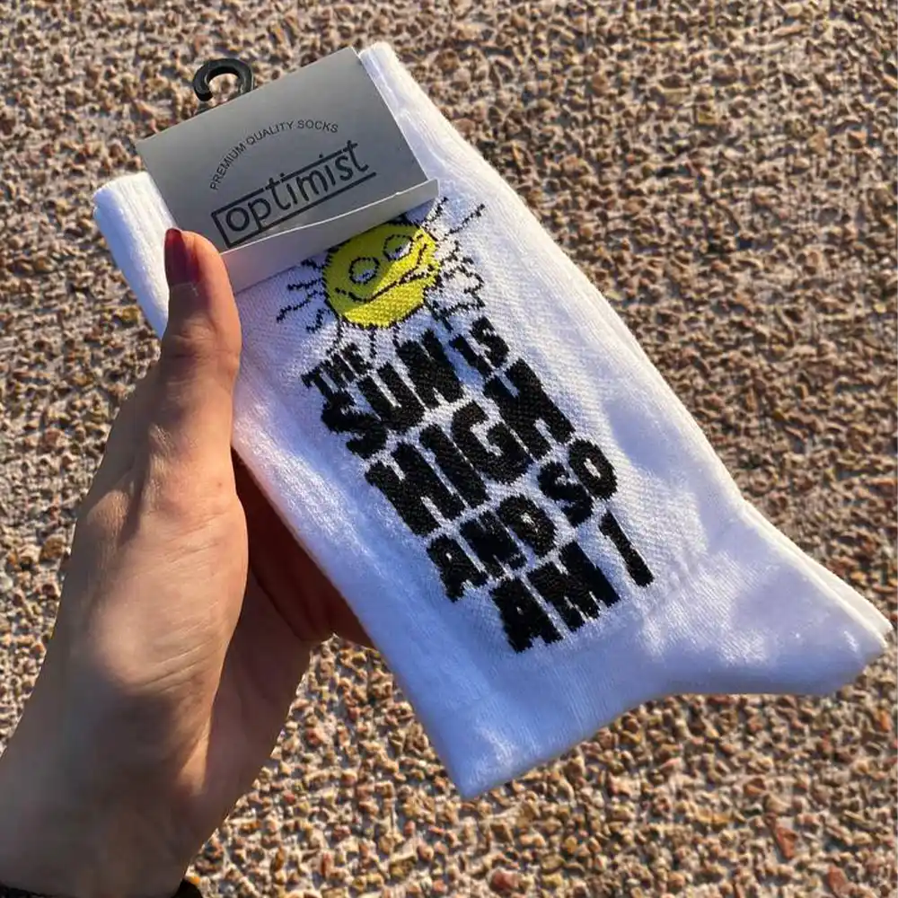 جوراب The Sun Is High And So Am I سفید