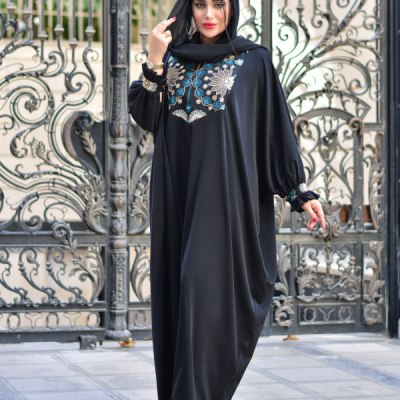 مانتو عبایی کرپ حریر مجلسی زنانه