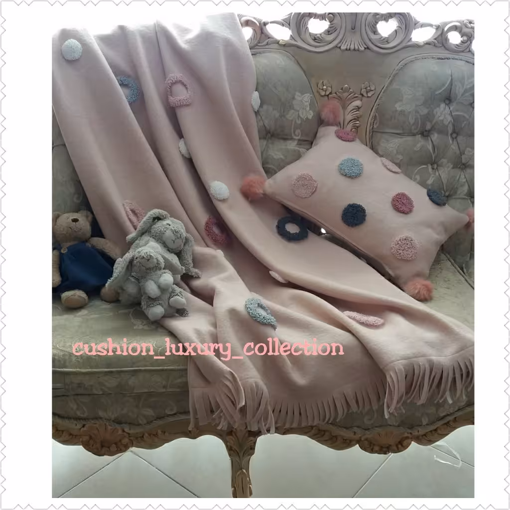 ست پانچ دوزی کوسن و شال تخت