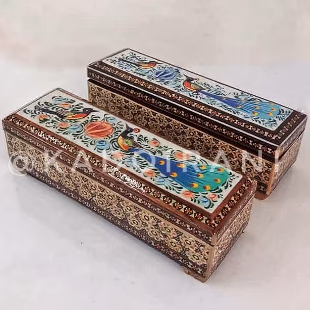 جعبه خاتم تزیین شده با مینیاتور