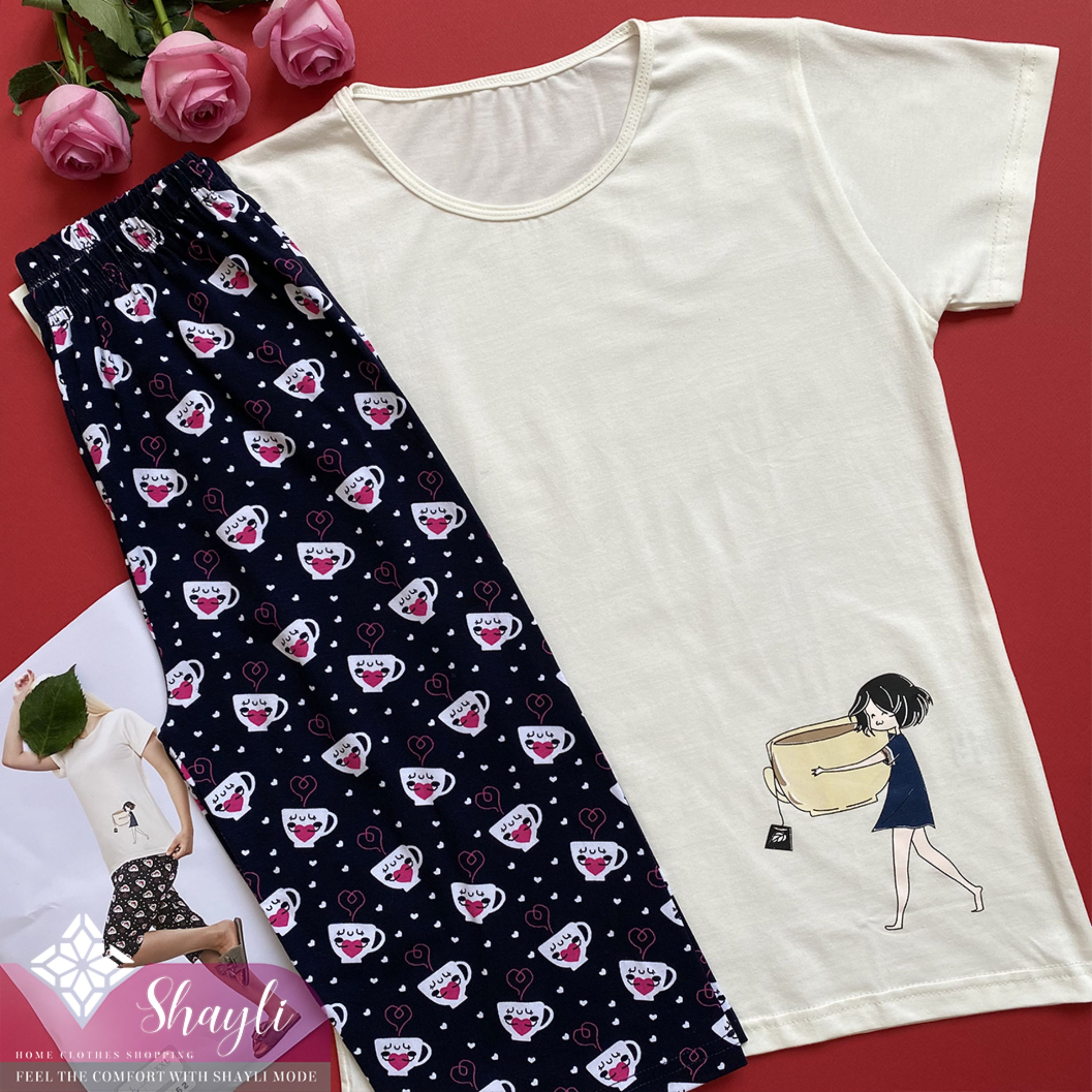 ست لباس راحتی زنانه تیشرت با شلوارک کد 3562(سایزبندی 36 تا 46)