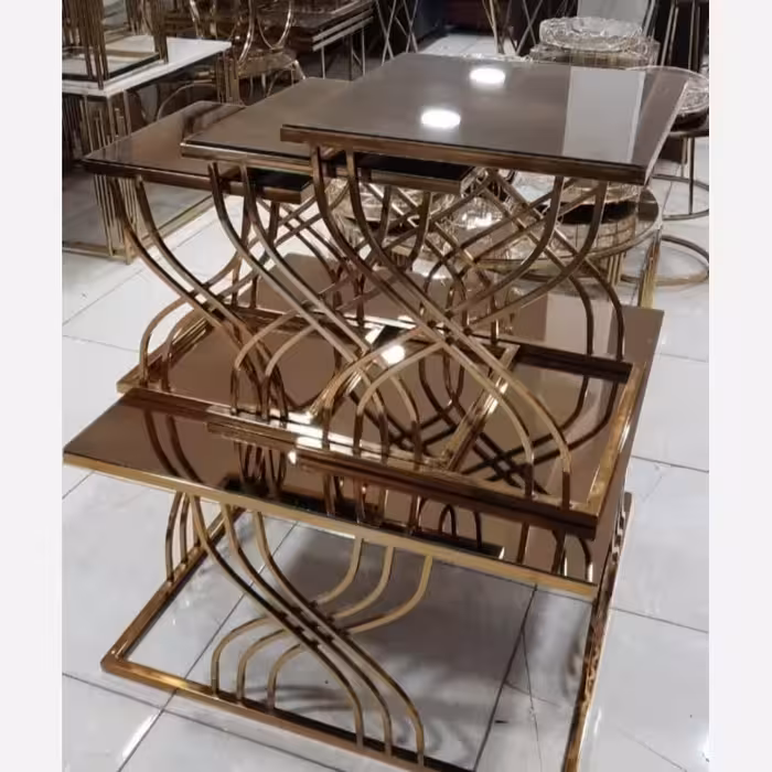 میز عسلی و جلو مبلی مدل ملودی(آبکاری درجه 1 فورتیک)(ارسال با باربری و به صورت پس کرایه)