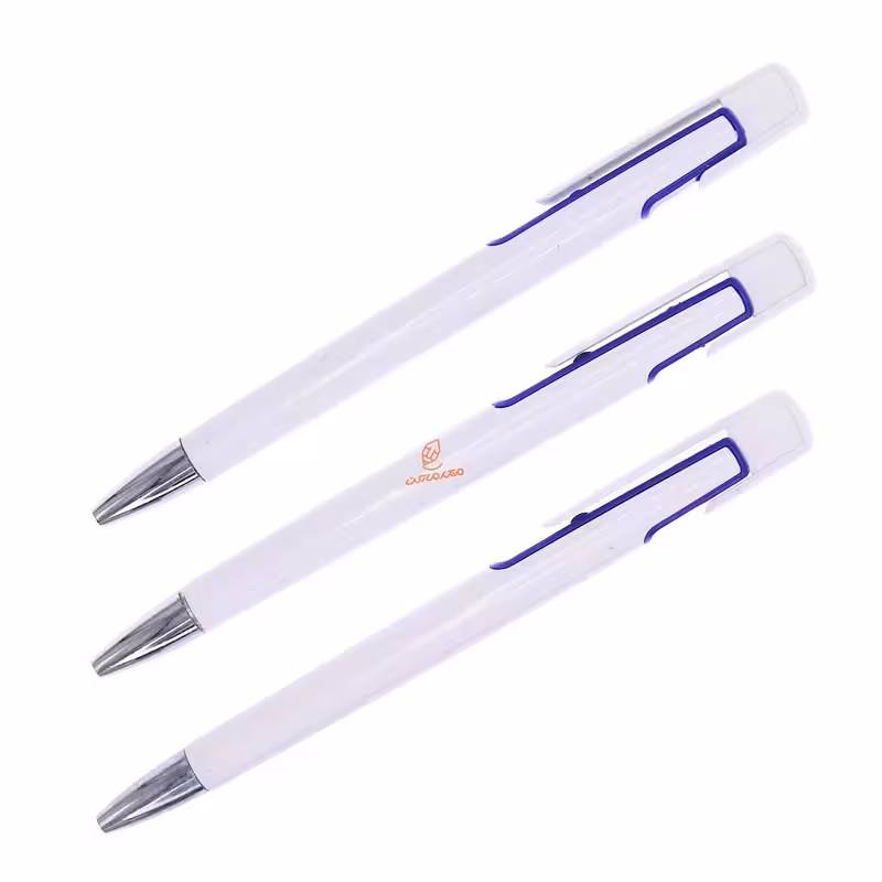 خودکار فشاری آبی تبلیغاتی 002 بدنه سرمه ای بسته 50 عددی