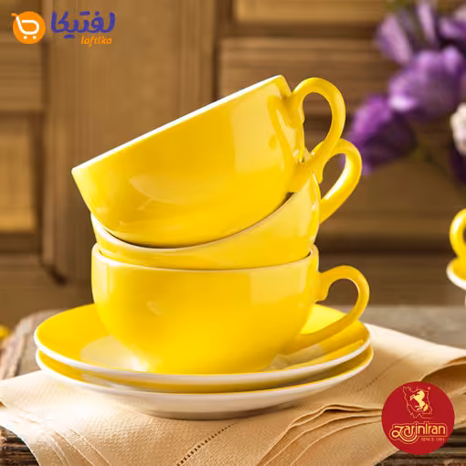 فنجان و نعلبکی کاپوچینو، لاته چینی زرین ایتالیا اف طرح آفتاب 2 پارچه