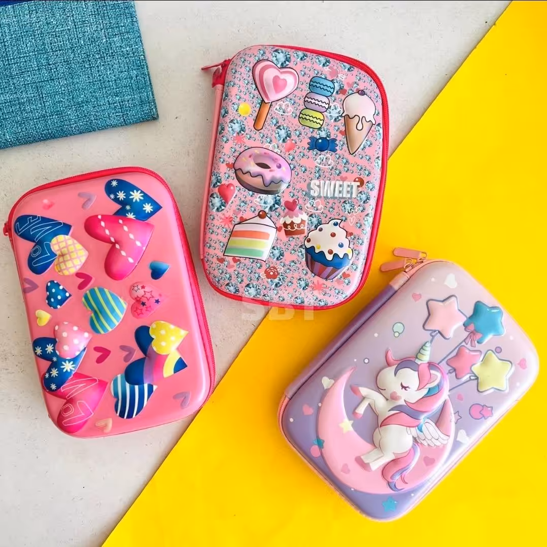 جامدادی دخترانه طرح برجسته بزرگ هارد باکس 