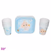 بشقاب و لیوان یکبار مصرف مدل Baby Boy مجموعه 40 عددی