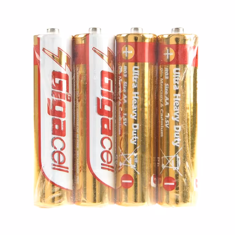 باتری قلمی شیرینگ 1.5V گیگاسل مدل Gigacell Ultra Heavy Duty مجموعه 4 عددی