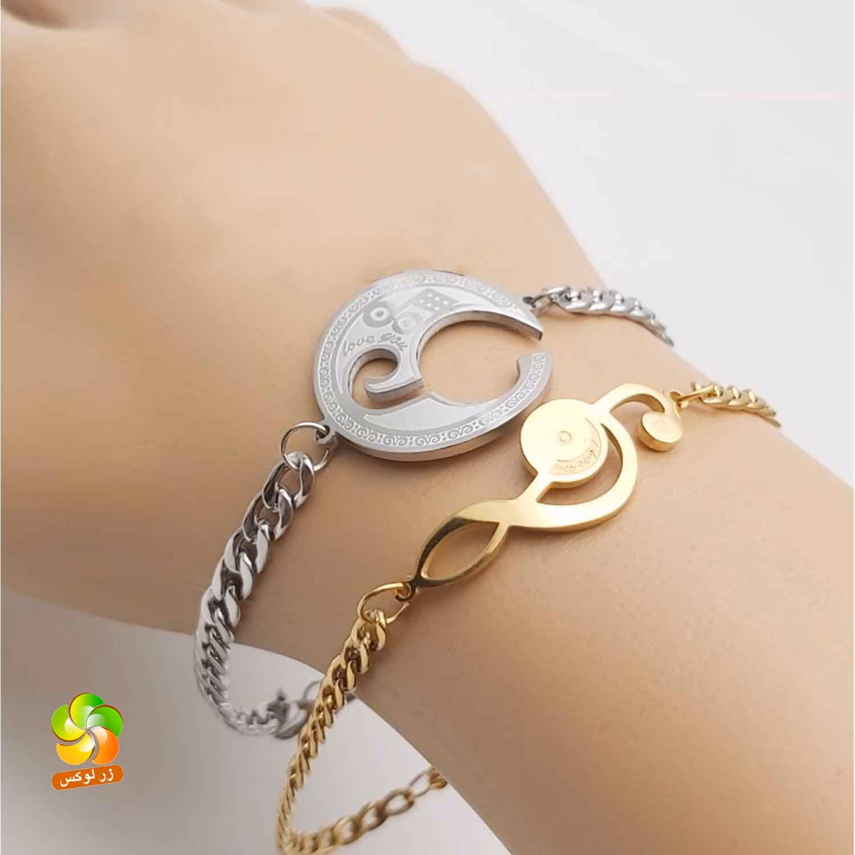 ست دستبند مردانه و زنانه استیل