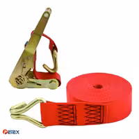 تسمه جغجغه چهار و نیم متری با مقاومت 3000 کیلوگرم با نوار پلی استر قرمز ارتشی