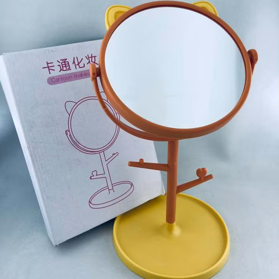 آینه گرد  رومیزی پایه دار گوش دار