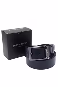 کمربند آبی مردانه چرمی سرمه‌ای PC Pierre Cardin