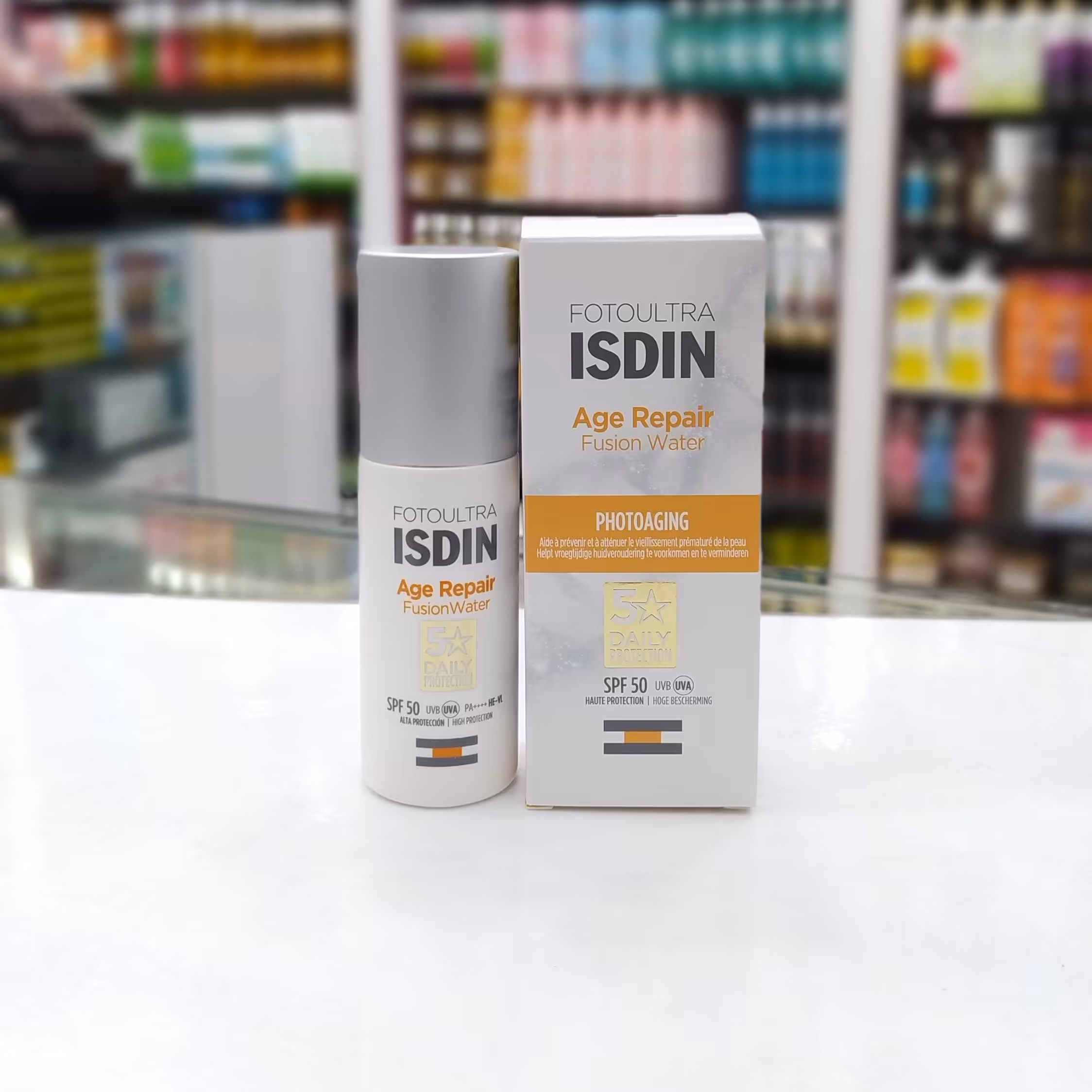 ضد آفتاب بی رنگ ایج رپیر ایزدین  age repair ISDIN ، حجم 50 میل