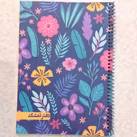 دفتر سیمی 80 برگ طرح گل، زمینه سرمه ای